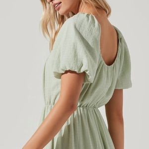 ASTR the Label Smocked Tiered Maxi Dress in Sage